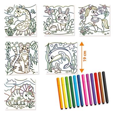 SES kleuren op nummer met driehoek stiften