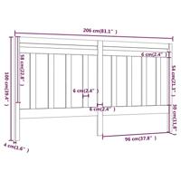 Hoofdbord 206x4x100 cm massief grenenhout zwart - thumbnail