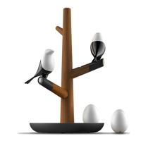 Gelukkige vogel LED nachttafel lamp hout base intelligent bewegings sensor woonkamer slaapkamer bureau licht (2 vogels 2 eieren) - thumbnail