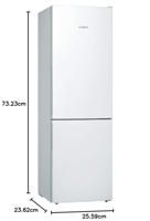 Bosch Serie 6 KGE36AWCA koel-vriescombinatie Vrijstaand Wit 302 l A+++ - thumbnail