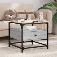 Salontafel met glazen blad 50x50x45 cm staal - thumbnail