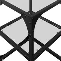 Salontafels 2 st met transparant glazen blad 30x30x45 cm staal - thumbnail