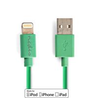 Sync and Charge-Kabel | Apple Lightning 8-Pins Male - USB-A Male | 1,0 m | Groen - thumbnail