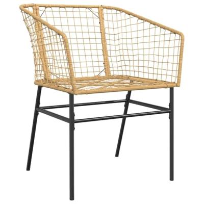 5-delige Tuinset poly rattan glas bruin