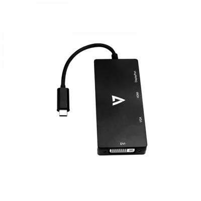 Hub USB V7 V7UC-DPHDVGADVI-BLK Zwart