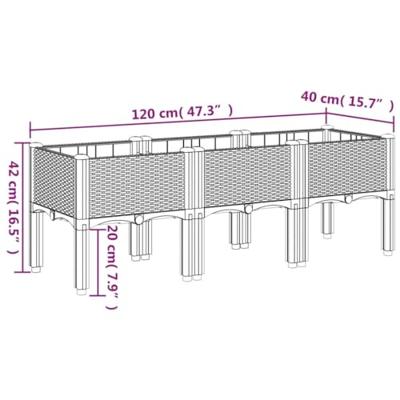 Plantenbak met poten 120x40x42 cm polypropeen bruin Plantenbak met poten 120x40x42 cm polypropeen bruin