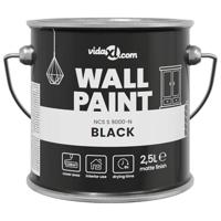 VidaXL Muurverf zwart 2,5 l wandprint - thumbnail