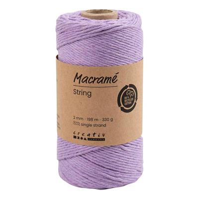Creativ Company Macrame koord paars, 198m Creativ Company Macrame koord paars, 198m