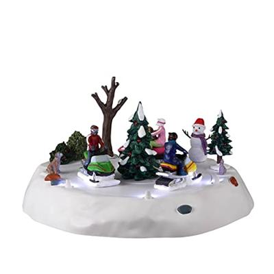 Lemax snowmobile fun bewegend kerstdorp tafereel Vail Village 2022
