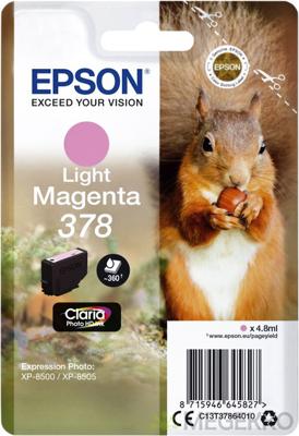 Epson inktcartridge 378, 360 pagina&apos;s, OEM C13T37864010, licht magenta