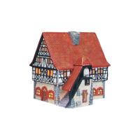 Wurm Lichthaus Rathaus Schifferstadt van porselein, Kleurrijk (B/H/D) 12x16x16cm - thumbnail