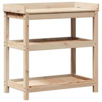 VidaXL Oppottafel met schappen 82,5x45x86,5 cm massief grenenhout - thumbnail