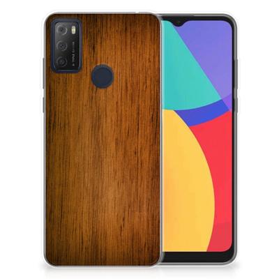 Alcatel 1S (2021) | Bumper Hoesje | Donker Hout