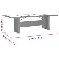 9-delige Bistroset met kussens poly rattan beige - thumbnail