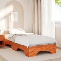 Bedframe zonder matras stapelbaar wasbruin 90x190 cm hout - thumbnail