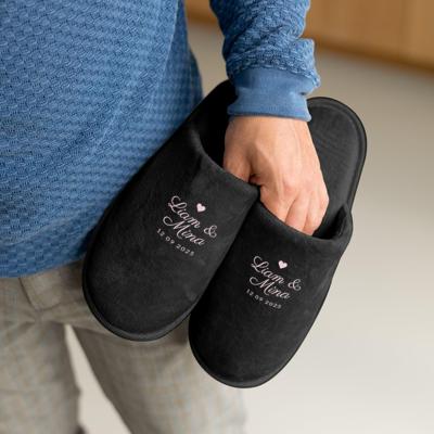 Pantoffels bedrukken - Zwart - Maat 39-42 Pantoffels bedrukken - Zwart - Maat 39-42