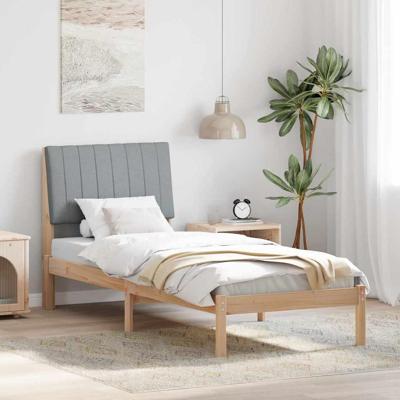 Bedframe met hoofdeinde Bruin 80 x 200 cm Stof
