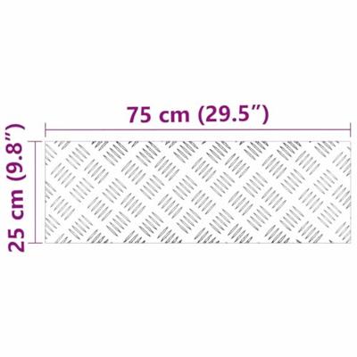 VidaXL Trap tread rechthoekig 2 pcs zilver 75 x 25 cm aluminium