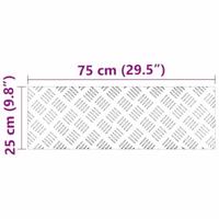 VidaXL Trap tread rechthoekig 2 pcs zilver 75 x 25 cm aluminium - thumbnail