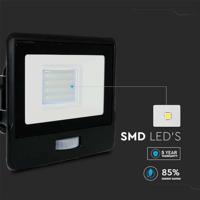 V-TAC LED Bouwlamp 20W 3000K zwart met sensor + kabelinvoer - 9335210 - thumbnail