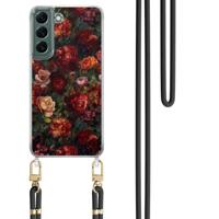 Samsung Galaxy S22 Plus hoesje met zwart koord - Floral garden - thumbnail