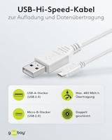 Goobay 96190 USB 2.0 Hi-Speed kabel, 0,15 m wit - thumbnail