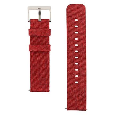 Canvas nylon bandje Fitbit Versa 1 / 2 & Lite - Rood