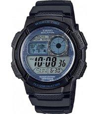 Horlogeband Casio 10347820 / AE-1100W-1AVEF / AE1000W Kunststof/Plastic Zwart 18mm