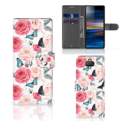 Sony Xperia 10 Hoesje Butterfly Roses Sony Xperia 10 Hoesje Butterfly Roses
