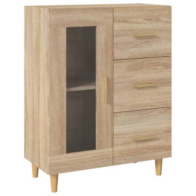 Dressoir 69,5x34x90 cm bewerkt hout sonoma eikenkleurig