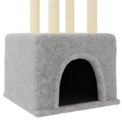 Kattenmeubel met sisal krabpalen 133,5 cm lichtgrijs - thumbnail
