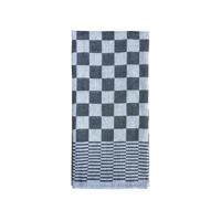 Theedoek 45x70 cm ruitkatoen zwart - thumbnail