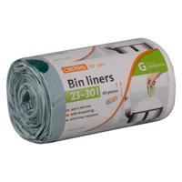Afvalzakken met trekkoord 23 - 30 liter 43 x 76 cm wit 40 stuks - thumbnail