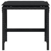 Tuinkrukken 4 st met kussens 41x41x36 cm poly rattan zwart - thumbnail