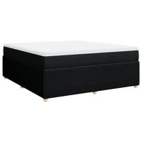 Boxspring met matras stof zwart 200x200 cm - thumbnail