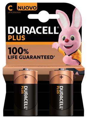 Duracell batterij Plus 100% C, blister van 2 stuks - thumbnail