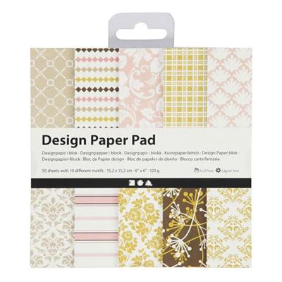 Creativ Company Design papierblok, vel 15,2x15,2 cm, 120 gr, groen, roze, 50 vel/ 1 doos