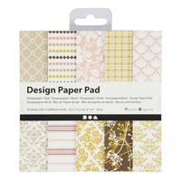 Creativ Company Design papierblok, vel 15,2x15,2 cm, 120 gr, groen, roze, 50 vel/ 1 doos - thumbnail