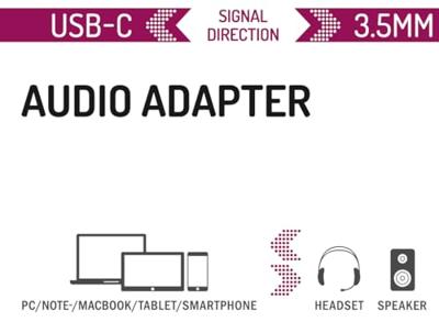Hama Adapter USB-C naar audio-jack 3.5mm Mini jack kabel Zwart
