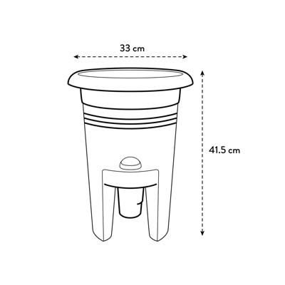ELHO Green Basics Aardbeienpot 33 - Zwart - Ø 33 x H 42 cm - buiten kweken en oogsten - 100% gerecycled - thumbnail