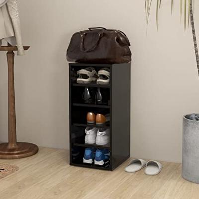 Schoenenkast 31,5x35x70 cm spaanplaat zwart