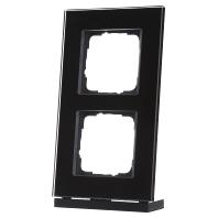 Gira Esprit afdekraam 2-voudig zwart glas rechte hoeken 021205