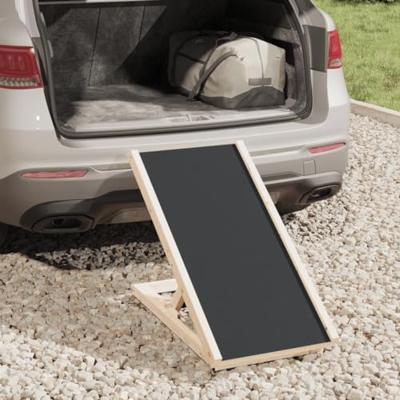 VidaXL Hondenloopplank 70x35 cm massief vurenhout grijs