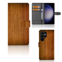 Samsung Galaxy S23 Ultra | Book Style Case | Donker Hout - thumbnail