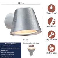 Buitenlamp downlighter &apos;Aleria&apos; wandlamp gu10 boven spiegel - thumbnail