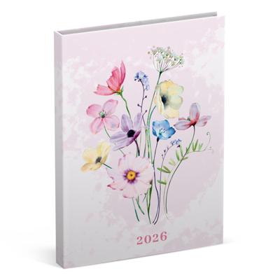 Agenda 2026 lannoo flowers watercolour 7d/2p roze