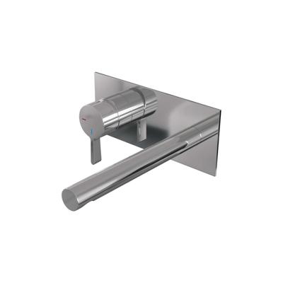 Brauer Chrome Edition Inbouw Wastafelmengkraan met Rechte Uitloop en Afdekplaat Model E2 Chroom