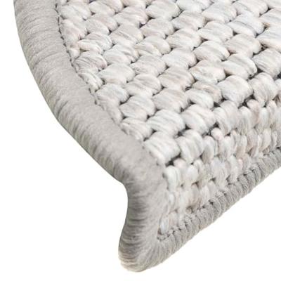 Trapmatten zelfklevend 15 st sisal-look 56x17x3 cm platinakleur - thumbnail