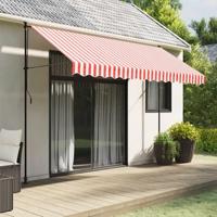 VidaXL Vervangingsdoek voor luifel gestreept 3,5x2,5 m rood en wit - thumbnail