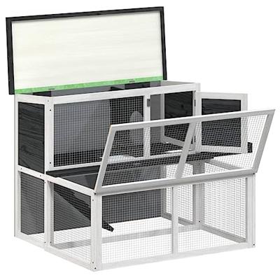 VidaXL Konijnenhok 102x90x84,5 cm massief grenenhout grijs